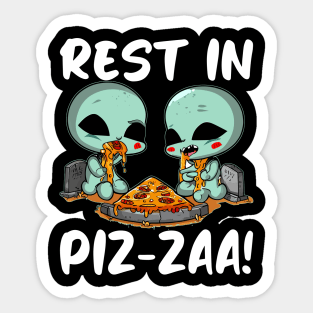 Cute Food Rest In  Piz-zaa Pizza Foodies Graveyard Halloween Puns Sticker